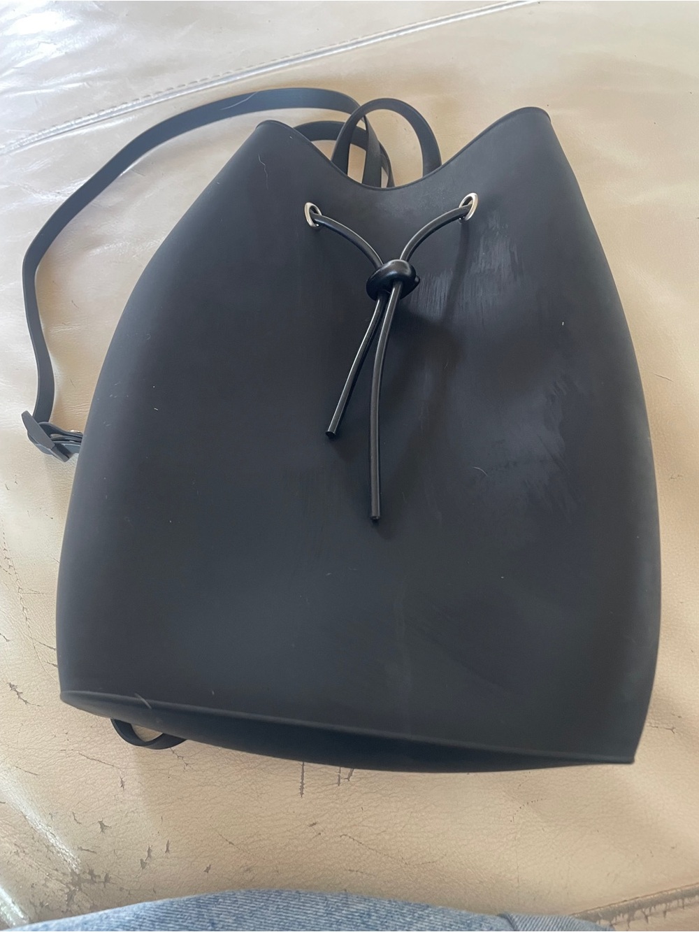 ☠️ Gummy Bags - American Jewel Minimalist Black Drawstring Backpack - Goth?
